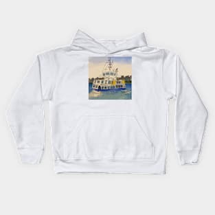 Ferry Boat in Halifax Nova Scotia Canada Kids Hoodie